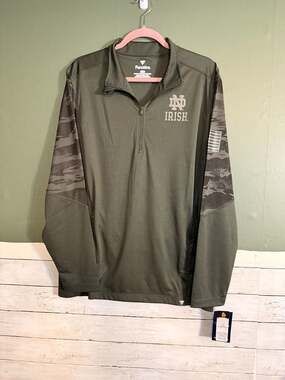 NWT Fanatics Notre Dame Irish Large OHT 1/4 Zip Pullover Military Appreciation